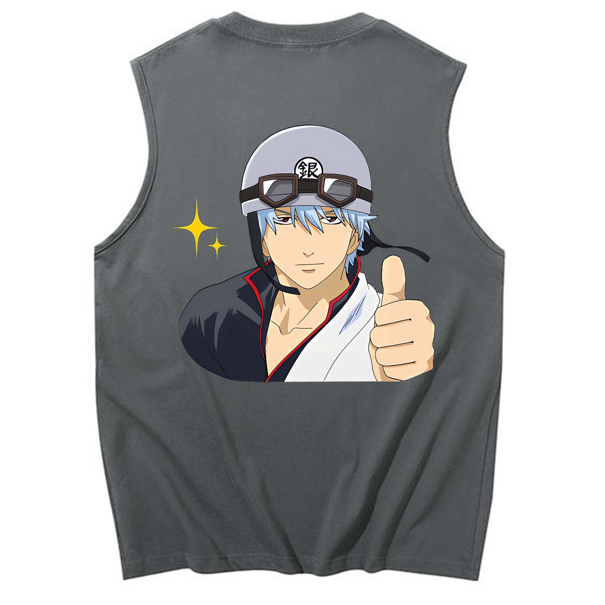 （画像用） ぎんたま 坂田銀時（さかたぎんとき） 神楽 志村新八（しむら しんぱち） GINTAMA Sakata Gintoki Kagura Shimura Shinpachi コットン100％タンクトップ（背面プリント）